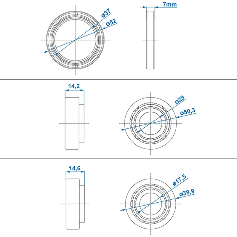 1-4 Stück APT Radlagersatz Lagersatz Konisch passend für AL-KO 1636/1637