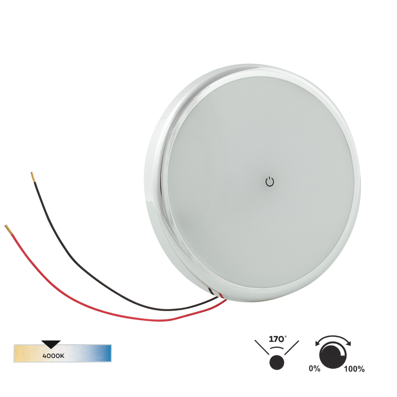 12 Volt LED Deckenleuchte | Touch Bedienung | 3 Modi | 500lm | Ø 178mm | 4000K