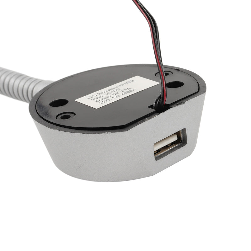 12 Volt LED Schwanenhals Leseleuchte | USB 5V/2,1A | 150lm | 1W | 4000K