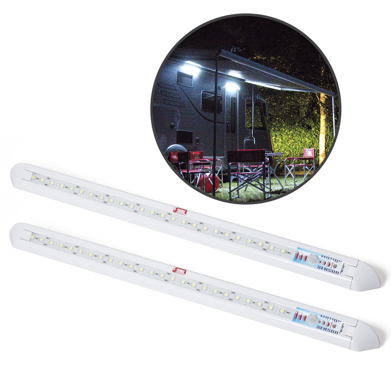 2x Fiamma Led Außen Leuchte mit Bewegungsmelder 12 V 31 weiße LED extra hell