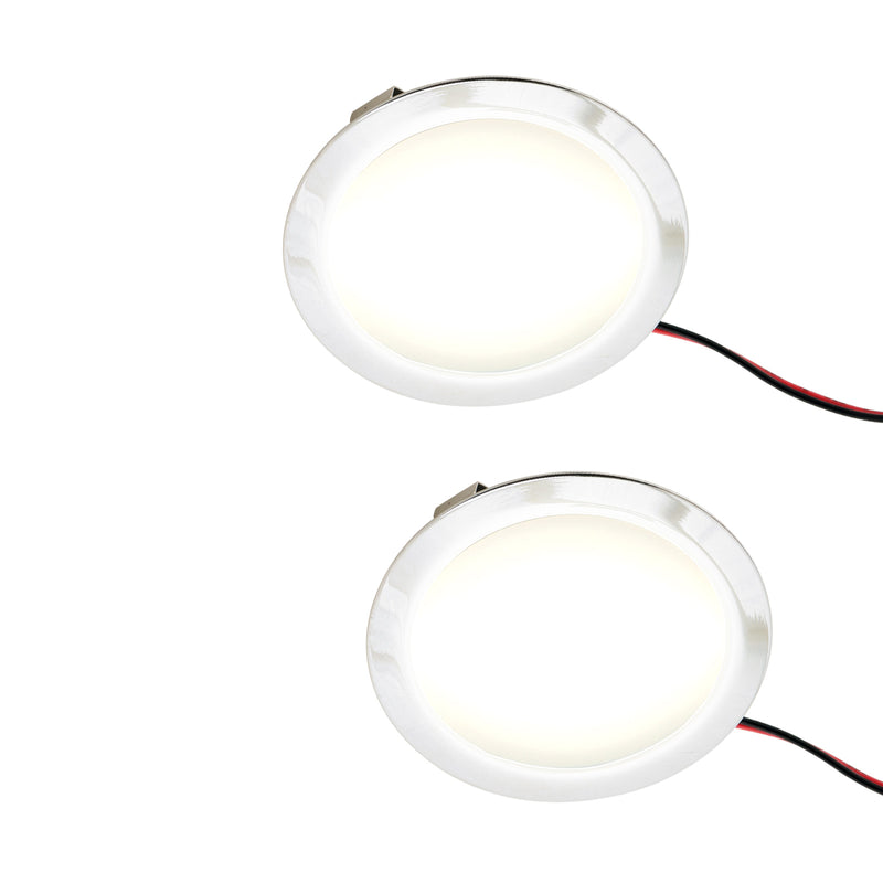 2x Einbaustrahler 12V LED-Spot 120lm Leuchte Chrom Lampe für Wohnwagen Wohnmobil