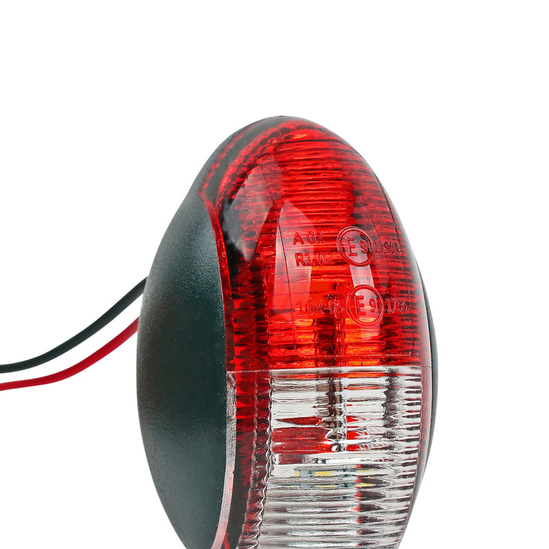 2er Set Umrissleuchte LED rot/weiß 60x34 mm, 12-30 V