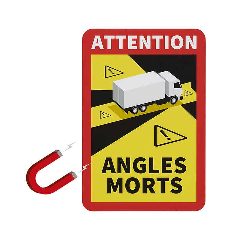 2x Magnetschild Toter Winkel / Angles Morts Warnung Hinweisschild Wohnmobil LKW