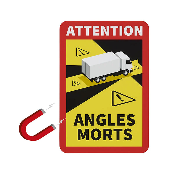 Magnetschild Toter Winkel / Angles Morts Warnung Hinweisschild für Wohnmobil LKW