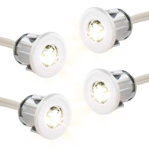 4x Einbaustrahler 12V Mini LED-Spot 50lm Leuchte Chrom für Wohnwagen, Wohnmobil