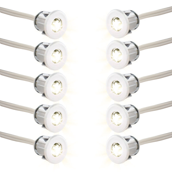 10x Einbaustrahler 12V Mini LED-Spot 50lm Leuchte Chrom für Wohnwagen, Wohnmobil