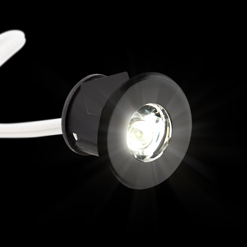 Einbaustrahler 12V Mini LED-Spot 50lm Leuchte schwarz für Wohnwagen, Wohnmobil