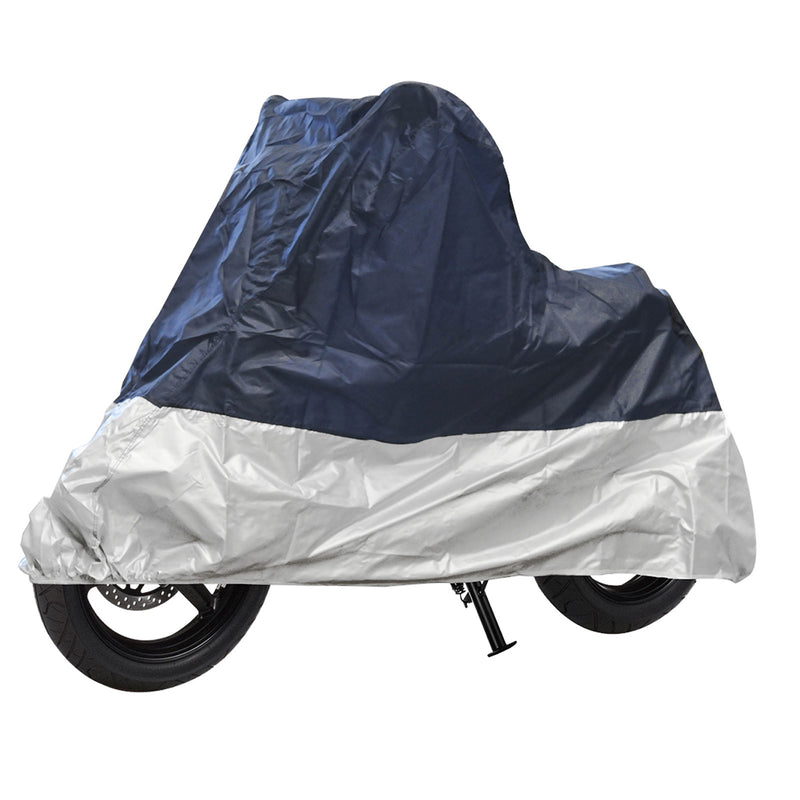 Motorrad Abdeckplane XL grau/blau 246x104x127 cm doppelt abgenäht Gummizug 🏍️