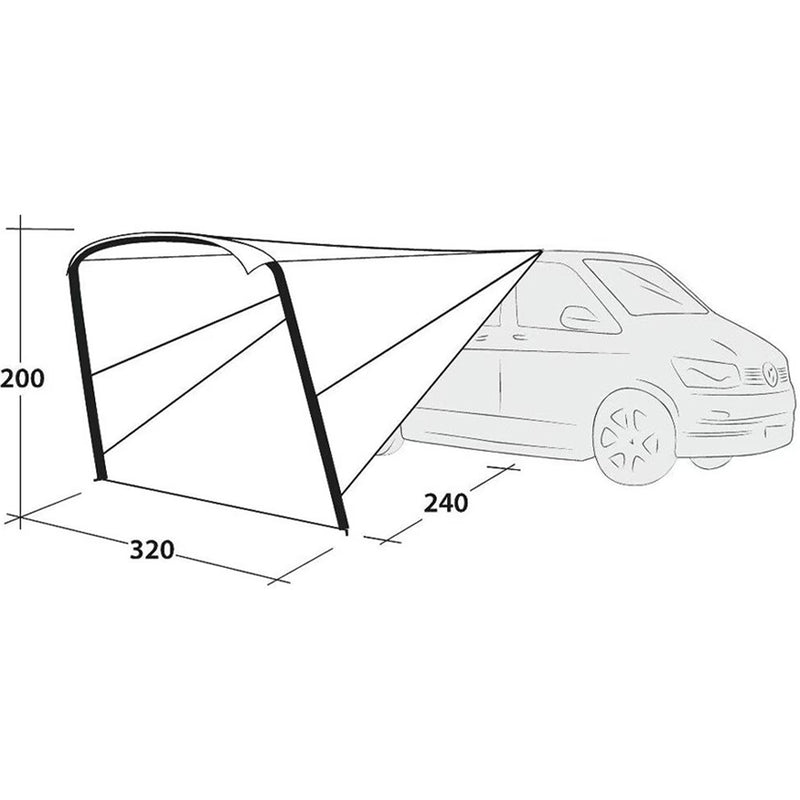 Outwell Touring Canopy Air Luft-Sonnensegel Busvordach Sonnensegel 320x240x200cm