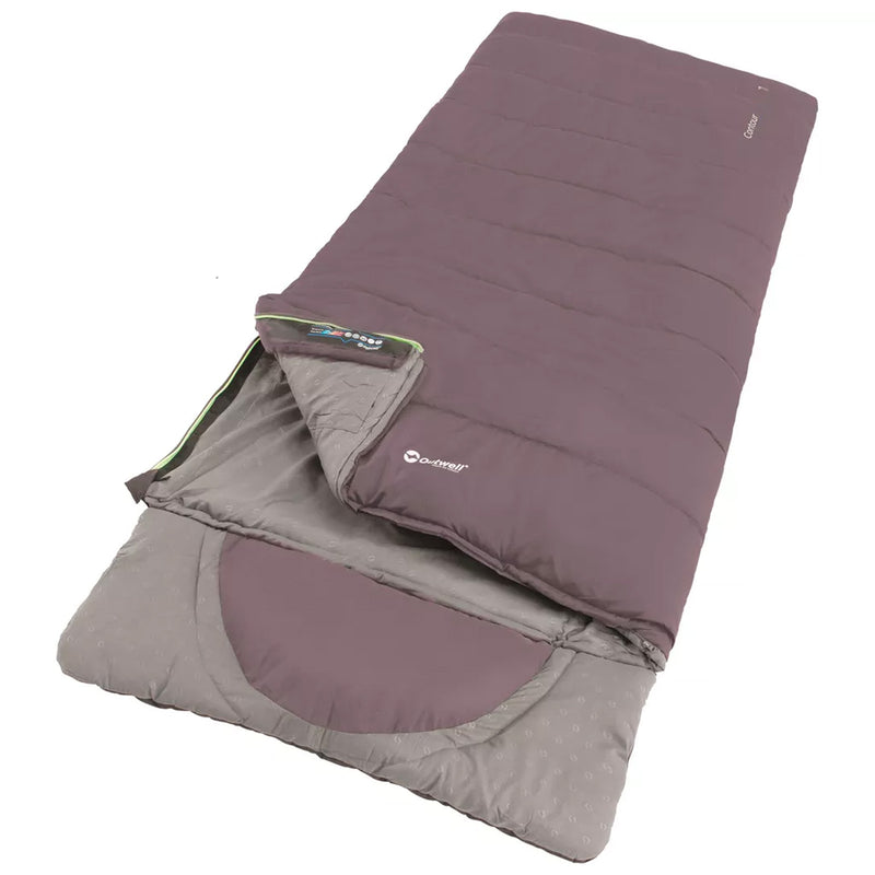 Outwell Deckenschlafsack Contour Dark Purple 220x85cm Schlafsack integr. Kissen