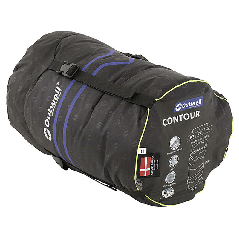 SET 2x Deckenschlafsack Contour Dark Purple, 220x85cm 2-Pers. Schlafsack Camping