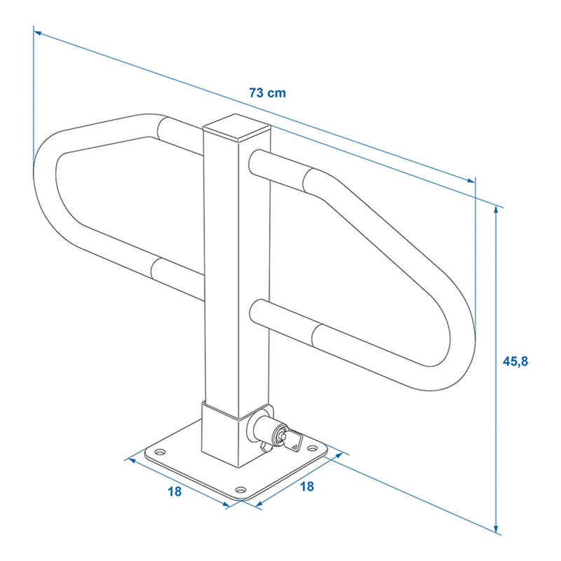 Parkbügel mit integriertem Schloss aus Stahl Aufrecht (BxH): 70 x 45,8 cm