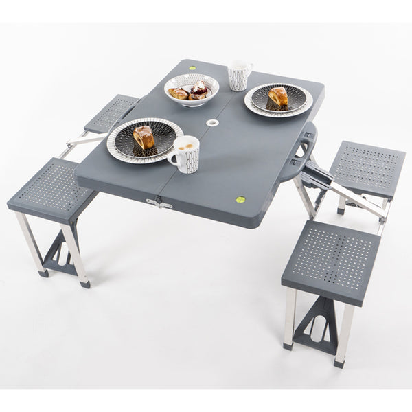 Picknick Tischgruppe, 65x85x67cm, Campingtisch 4 Sitze für Outdoor u. Reisen