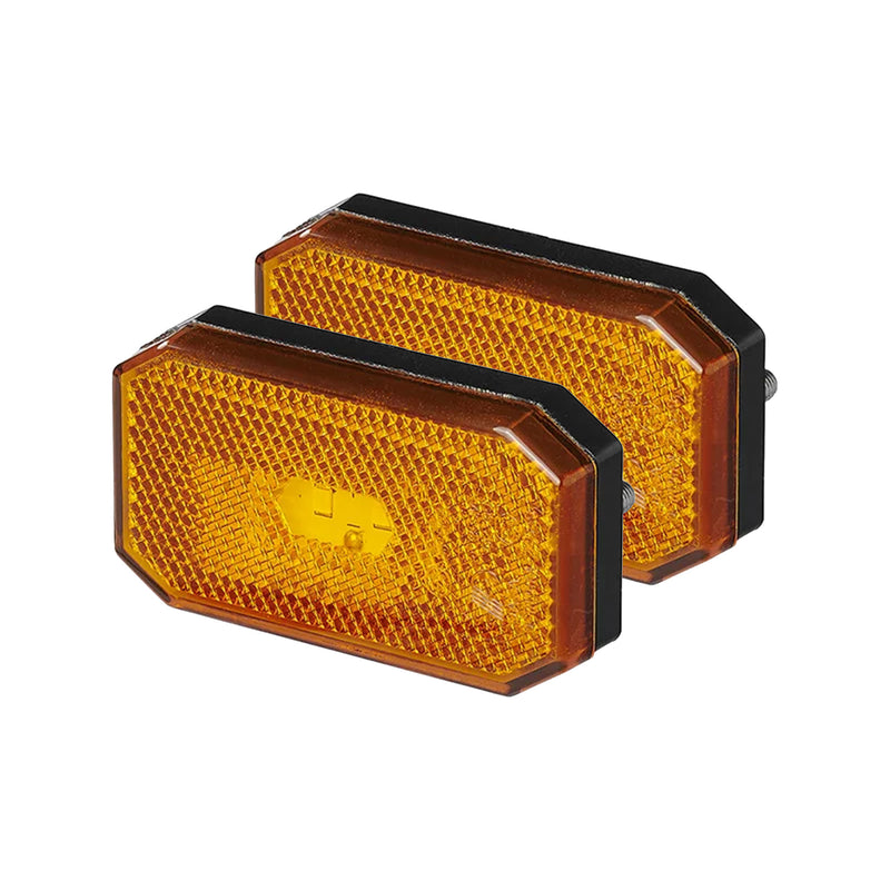 2er Set LED Seitenmarkierungsleuchte 12/24V – Orange, 80x44 mm, wasserdicht & E-Typ geprüft