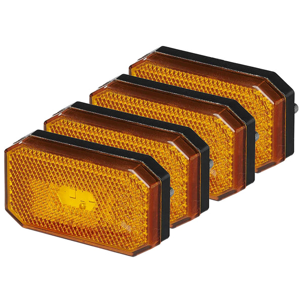 4er Set LED Seitenmarkierungsleuchte 12/24V – Orange, 80x44 mm, wasserdicht & E-Typ geprüft