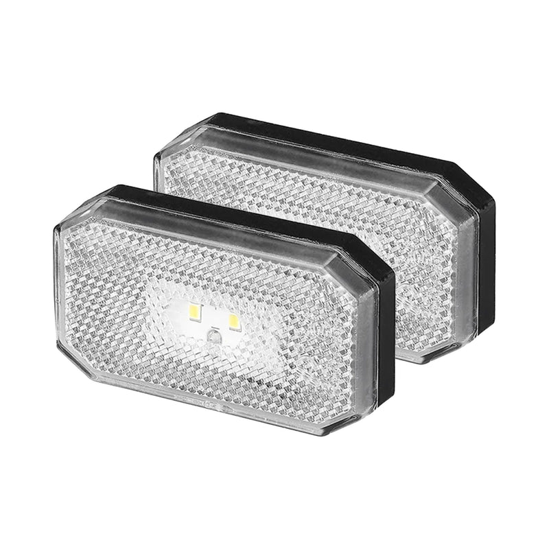 2er Set LED Seitenmarkierungsleuchte 12/24V – Weiß, 80x44 mm, wasserdicht & E-Typ geprüft