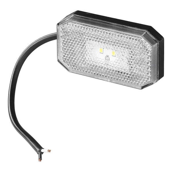 LED Seitenmarkierungsleuchte 12/24V – Weiß, 80x44 mm, wasserdicht & E-Typ geprüft