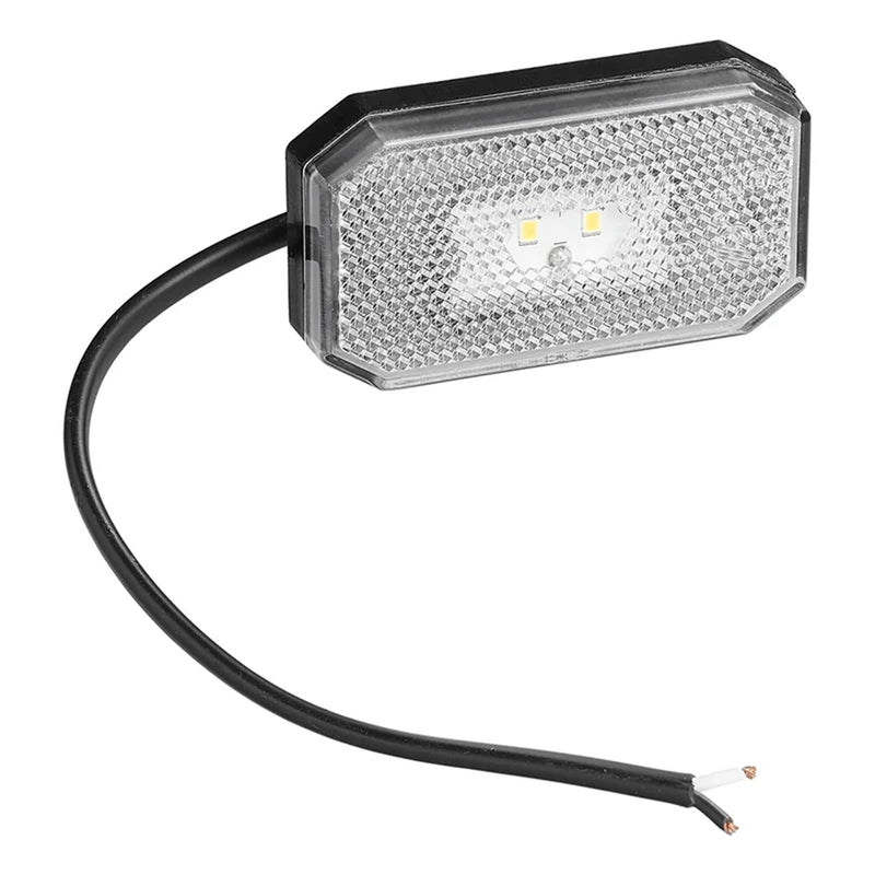 LED Seitenmarkierungsleuchte 12/24V – Weiß, 80x44 mm, wasserdicht & E-Typ geprüft