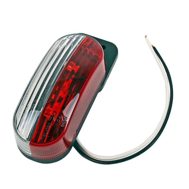 Umrissleuchte LED rot/weiß 98x42x38 mm, 12 Volt, 2 Watt, 6 LED links