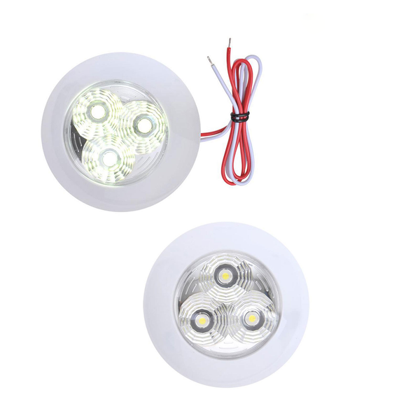 2er Set Deckenleuchte 3 LED 290lm, 12V-2,7W, ø95x25mm