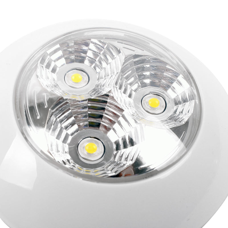 2er Set Deckenleuchte 3 LED 290lm, 12V-2,7W, ø95x25mm