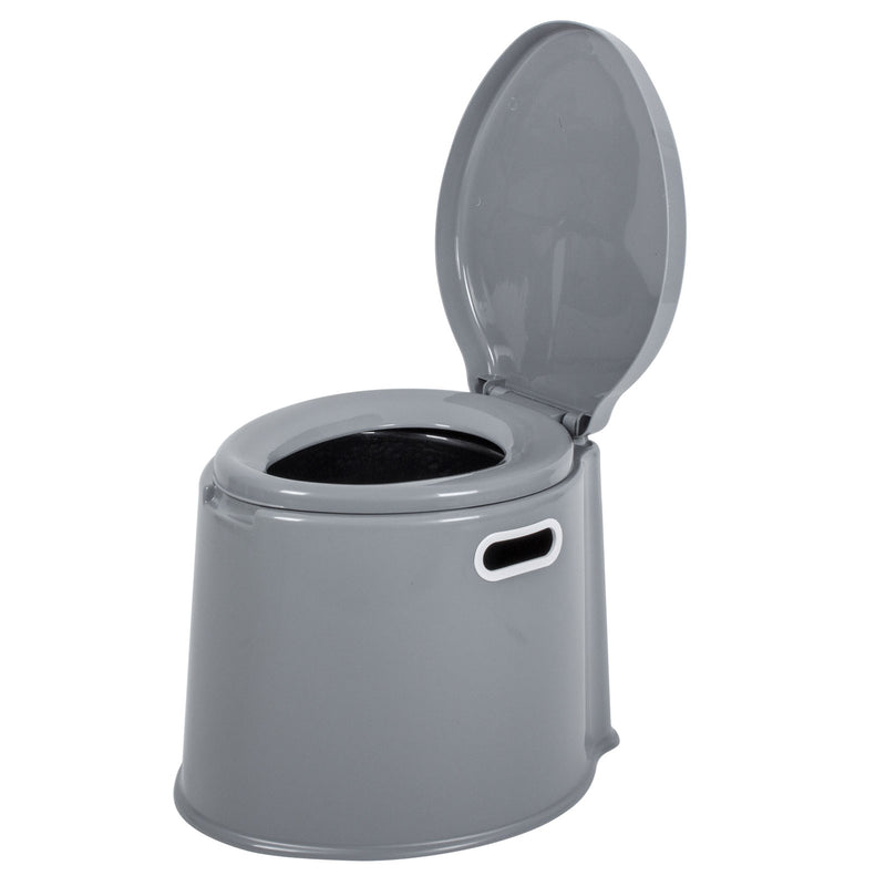 Tragbare Camping-Toilette, 7 Liter, Kunststoff, 40,5x49x33 cm, grau