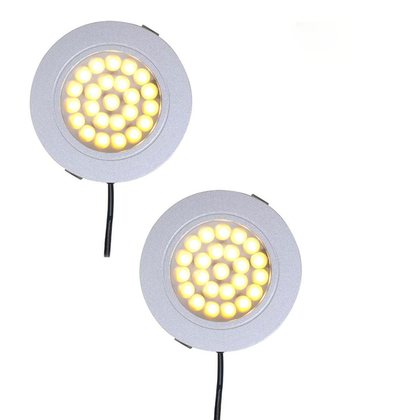 2er Set Einbauspot 24 LED-Deckenleuchte 12v, 220lm, Ø65x11mm