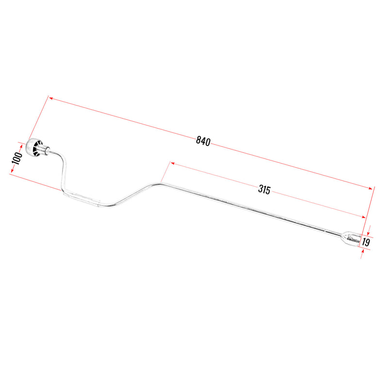 ProPlus Handkurbel für Kurbelstützen, 19mm, Sechskant, 840mm, Stahl