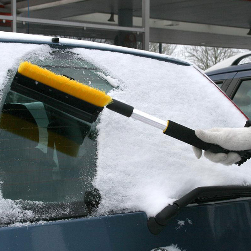 APT  Schneebürste mit Gummiwischer, Eiskratzer und Teleskopstiel