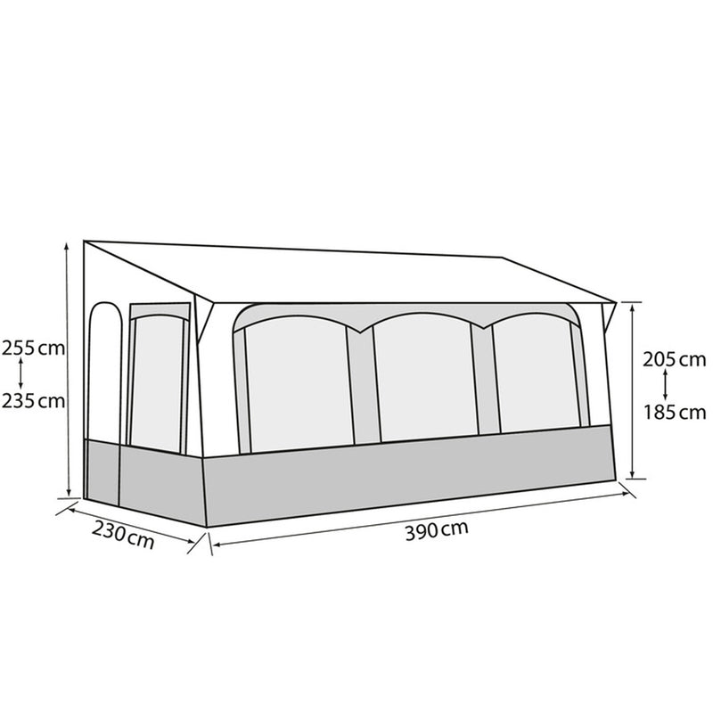 Ganzjahresvorzelt Casa Royal 2 320, 320x230cm, Stahlgestänge Wohnwagen Vorzelt