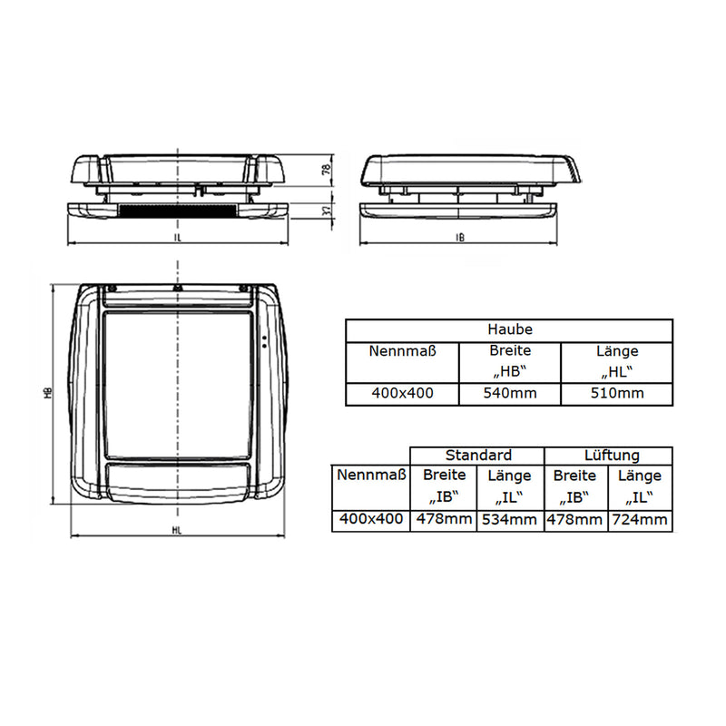 Dachfenster Remis Remitop Vario II Kurbelvariante 40 x 40 cm klar + Dichtmasse