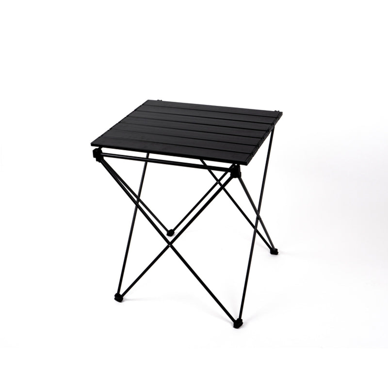 Alu Rolltisch HUGO mit Tasche + Haken 46 x 50 cm schwarz Campingtisch Falttisch