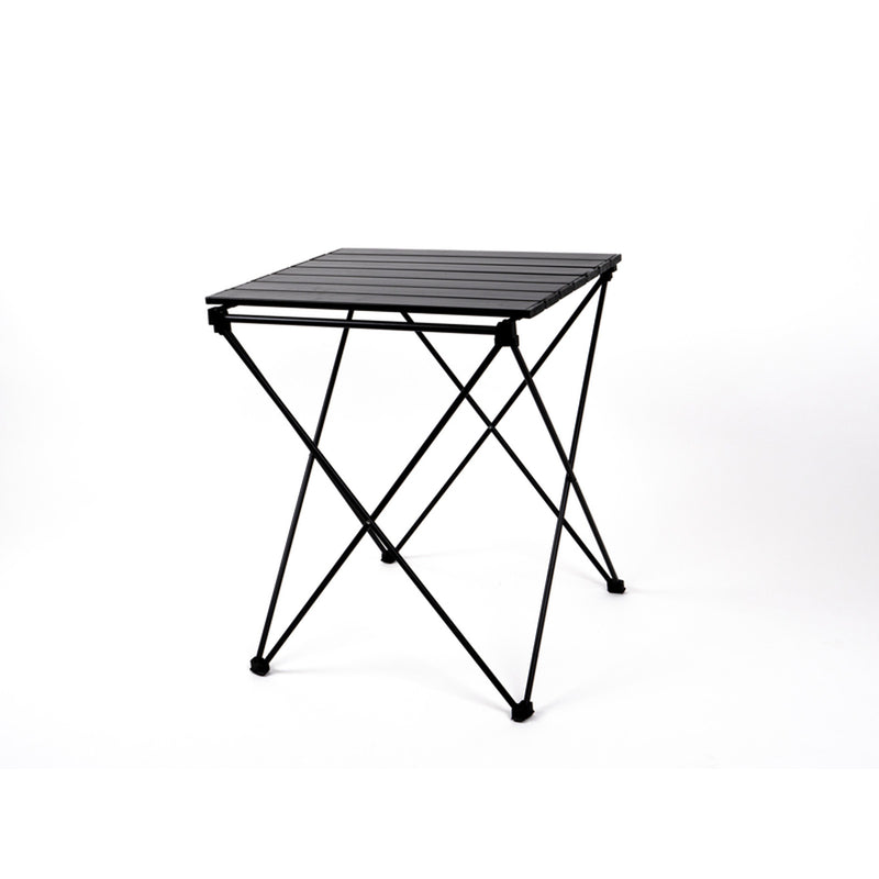 Alu Rolltisch HUGO mit Tasche + Haken 46 x 50 cm schwarz Campingtisch Falttisch