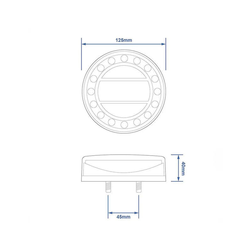 2er Set Rückleuchte 125mm LED Brems-, Rück-, Blinklicht Rückstrahler Anhänger