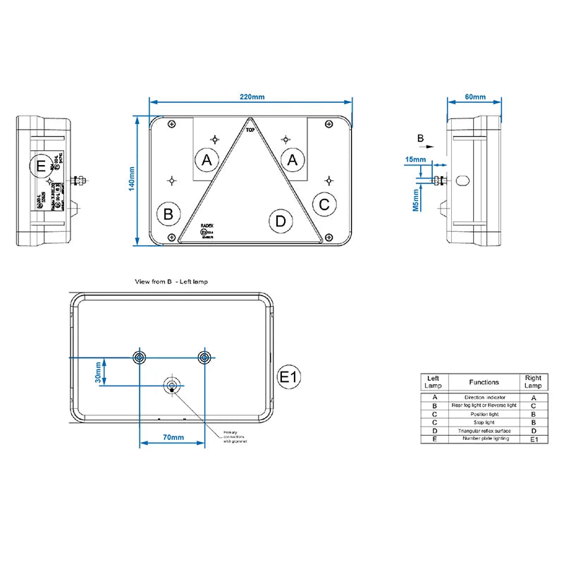 Rückleuchte 6 Funktionen Set Links + Rechts