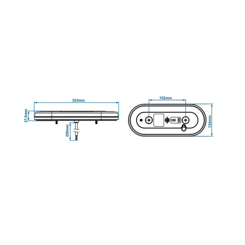 2er Set Rückleuchten Rechts Links 54LED 323x134mm 6 Funktionen Schlussleuchten