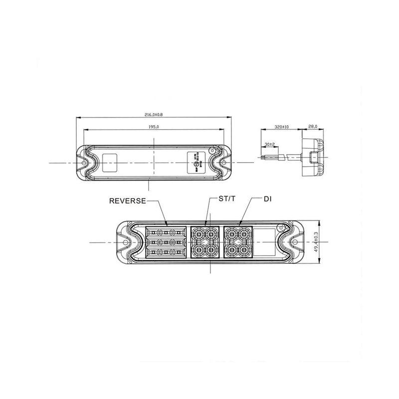 Rückleuchte 5 Funktionen 192x51mm 21 LEDs Heckleuchte Schlussleuchte Anhänger