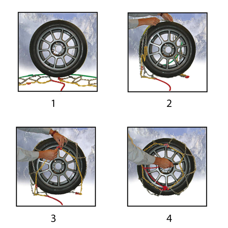 4x Schneeketten 9mm Standmontage für 185/75-14; 205 /60-15; 215/40-16