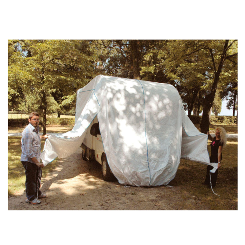 Wohnwagen Schutzhülle 460x200 cm, Camping Outdoor Schutzhaube für Vans, Silber