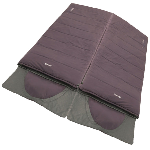 SET 2x Deckenschlafsack Contour Dark Purple, 220x85cm 2-Pers. Schlafsack Camping