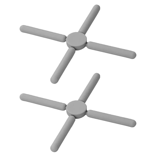 2 Stk. Faltbarer Untersetzer Silikon grau hitzebeständig Topfuntersetzer Camping