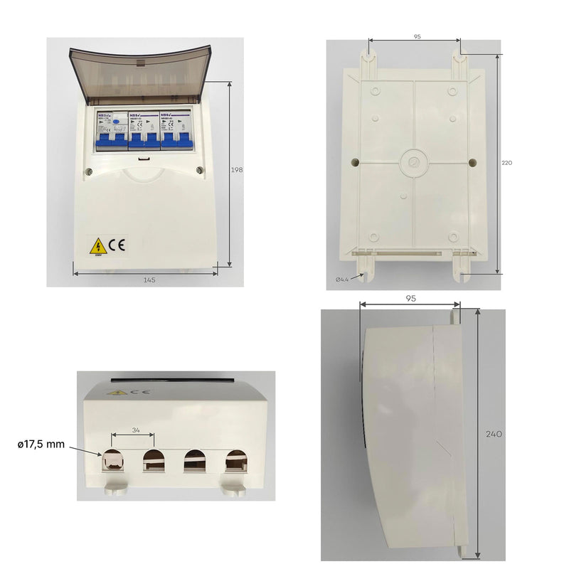 Sicherungskasten 6 Module mit RCB/B10/B16 Sicherungsautomat Wohnwagen Wohnmobil