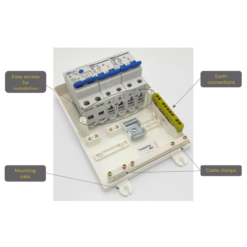 Sicherungskasten 6 Module mit RCB/B10/B16 Sicherungsautomat Wohnwagen Wohnmobil