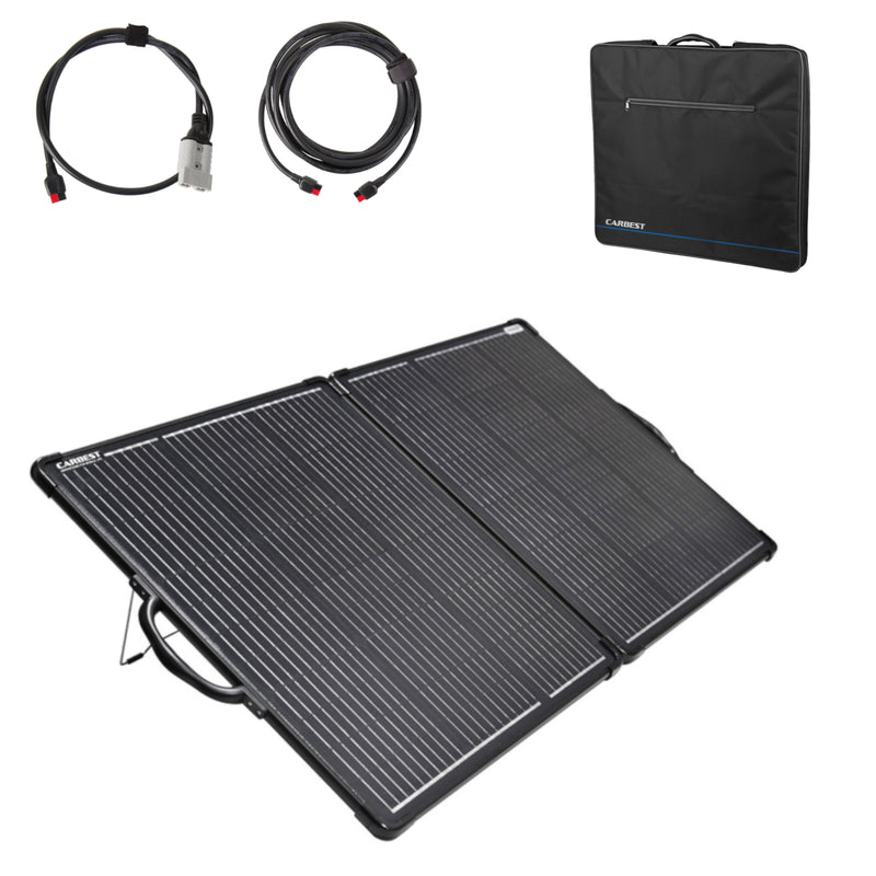 Carbest Solarkoffer Power Solarpanel HC 130W - Camping Solarmodul Monokristallin