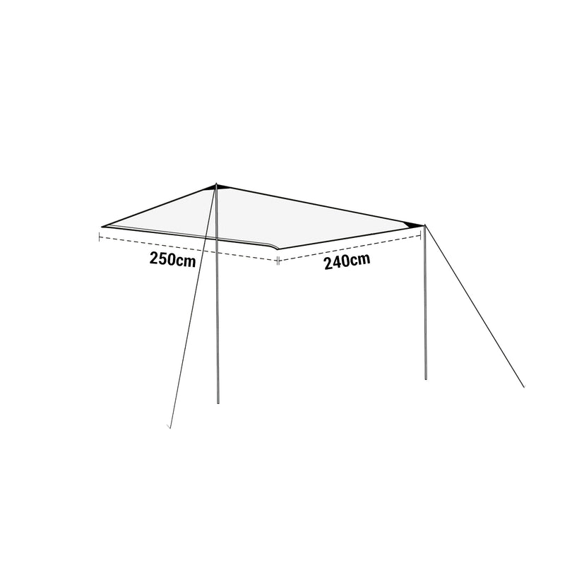 deiwo Essential Sonnensegel 2,50 x 2,4 m Wassersäule 2000mm Grau