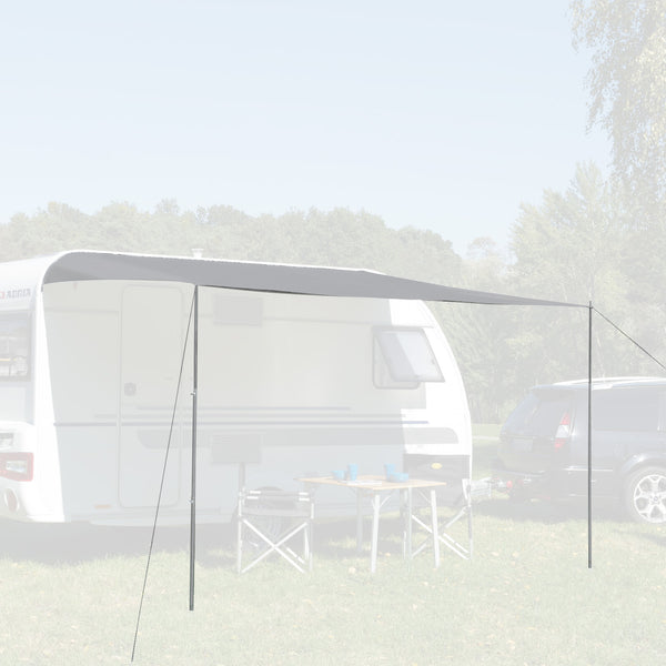 Sonnendach Sonnensegel Como 4 grau 350 x 240cm für Wohnwagen, Wohnmobil