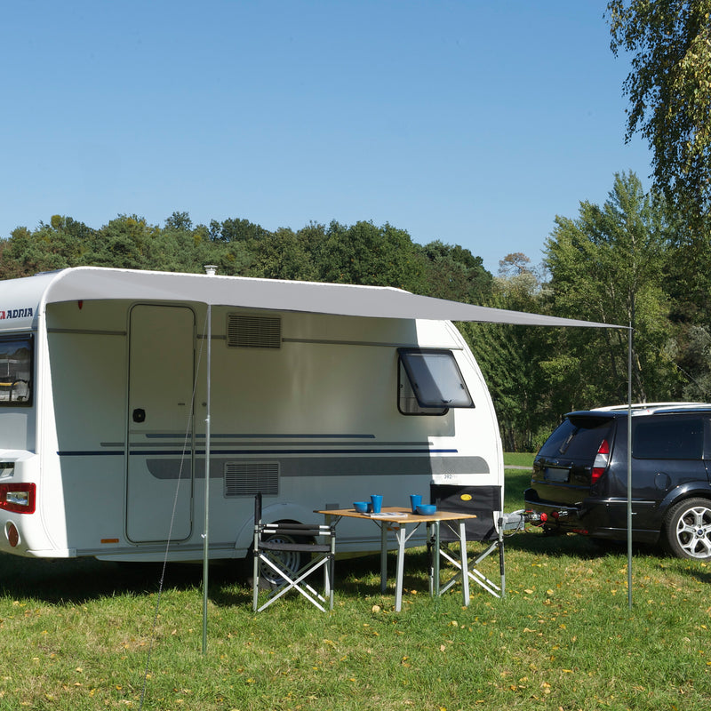 Sonnendach Sonnensegel Como 4 grau 350 x 240cm für Wohnwagen, Wohnmobil