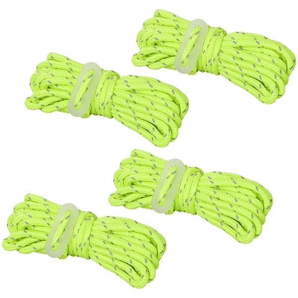 Abspannleinen fluoreszierend Set von 4 Stück Spannleinen Seile leuchtend Camping