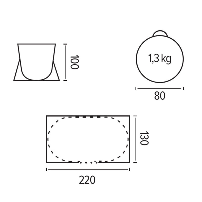 Strandmuschel 220x130cm Strandzelt Wind- & Sonnenschutz am Strand, Campingplatz