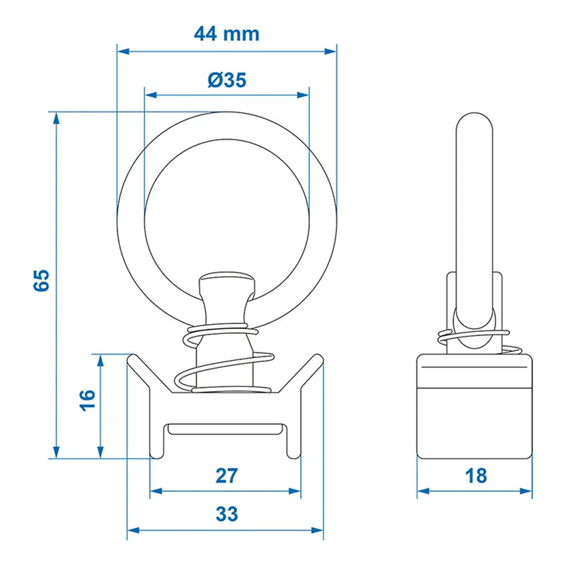 4 Stück Stud Fitting mit Öse Zurröse für Zurrschienen Airlineschiene Endfitting